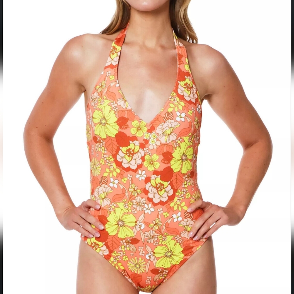 Sanctuary Reversible Printed Halter Swimsuit NWT - Size Large